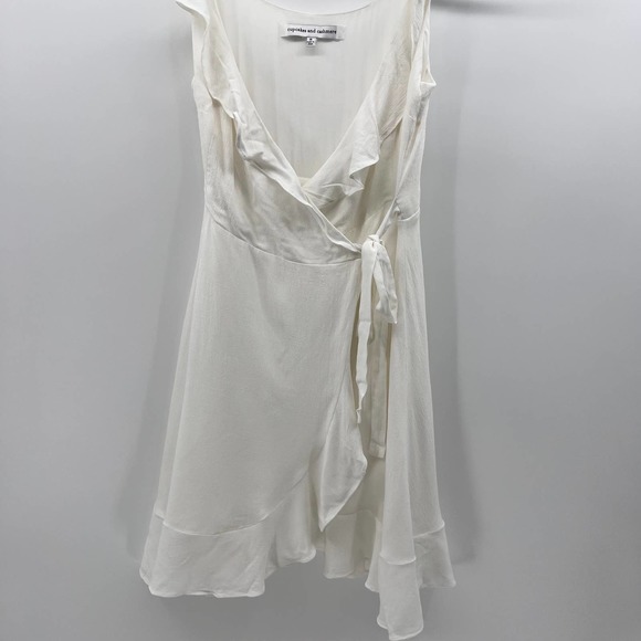 Cupcakes And Cashmere White Wrap Tunic Dress Layered Ruffle Sleeveless Small - Picture 3 of 12